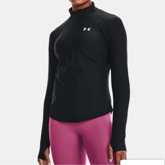 Under Armour Women’s UA Mileage Zip Run Pullover Black - Picture 3 of 4